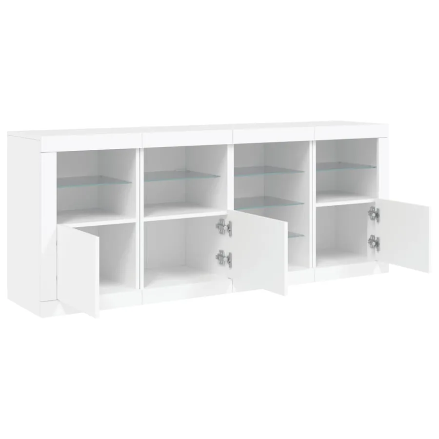 Buffet avec lumières LED blanc 164x37x67 cm - 6