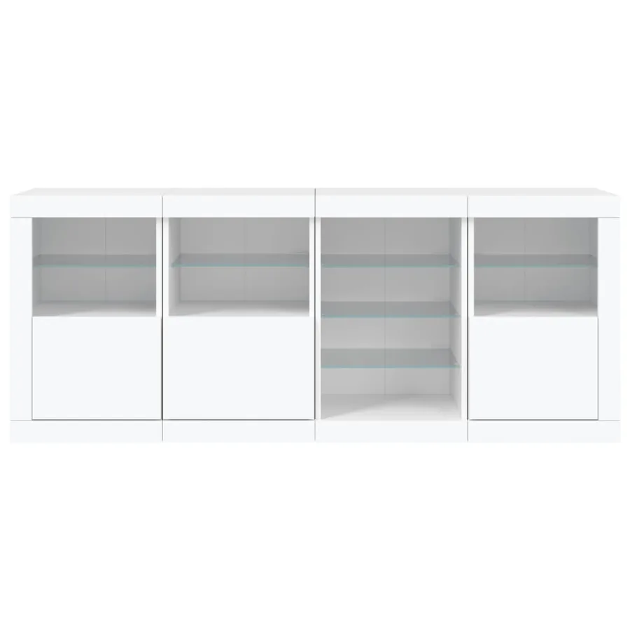 Buffet avec lumières LED blanc 164x37x67 cm - 7