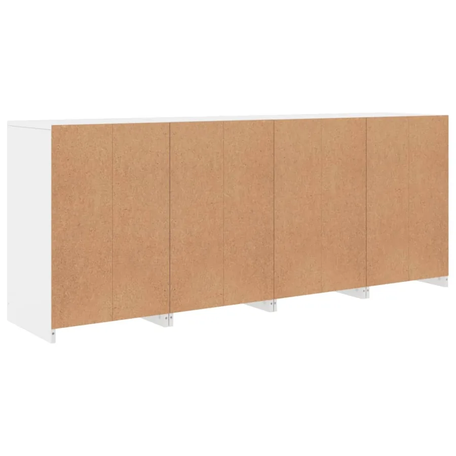 Buffet avec lumières LED blanc 164x37x67 cm - 9