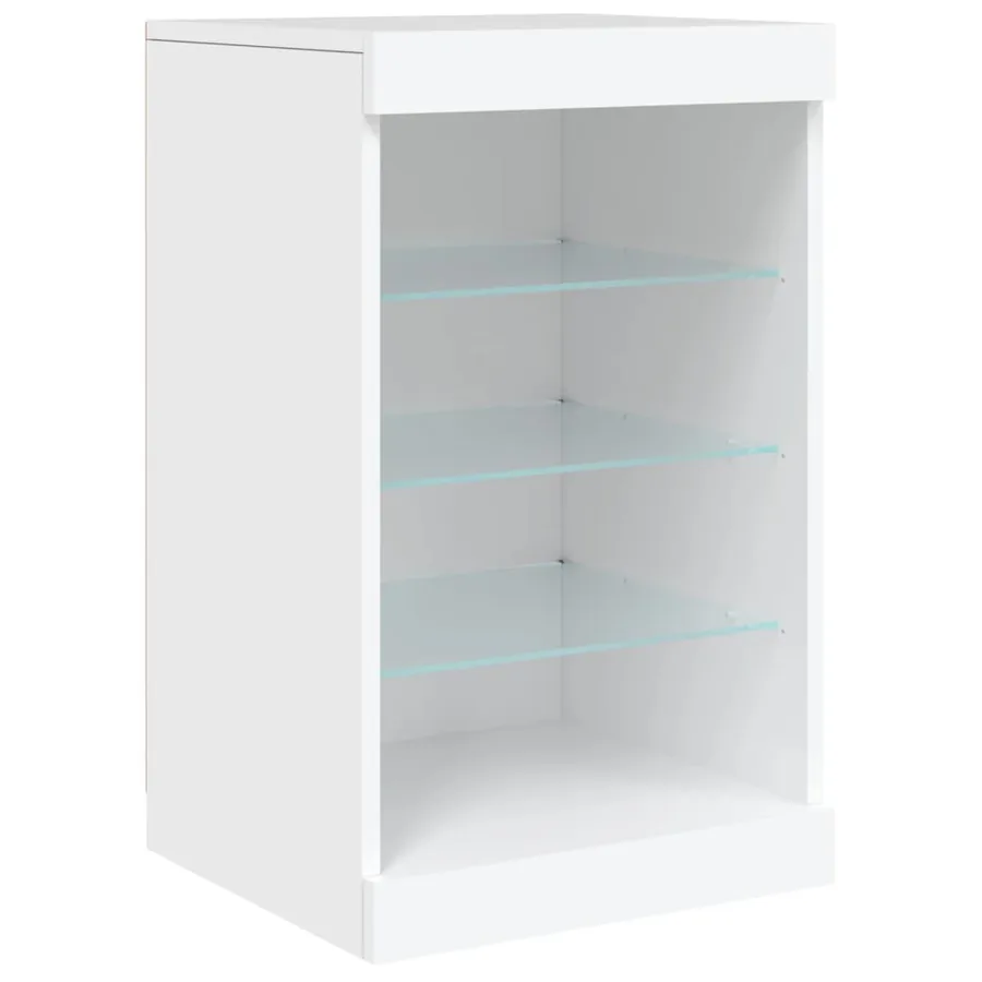 Buffet avec lumières LED blanc 123x37x67 cm - 10