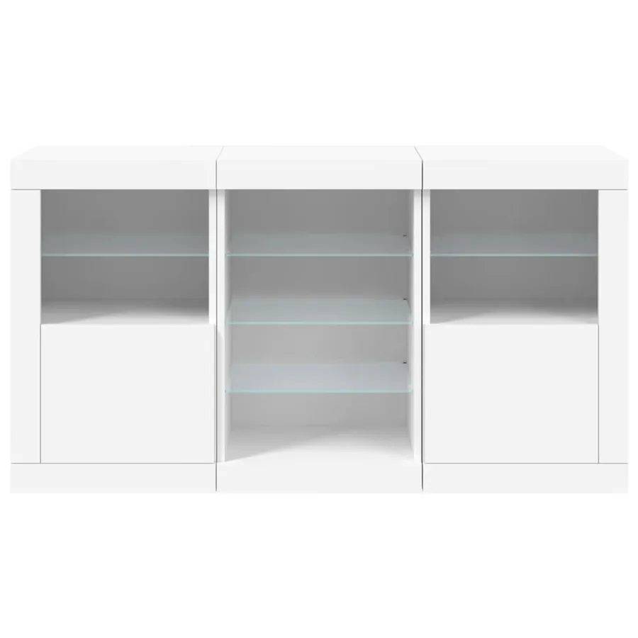 Buffet avec lumières LED blanc 123x37x67 cm - 6