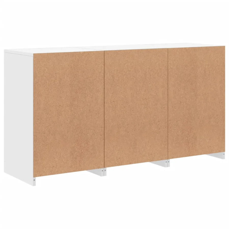 Buffet avec lumières LED blanc 123x37x67 cm - 8