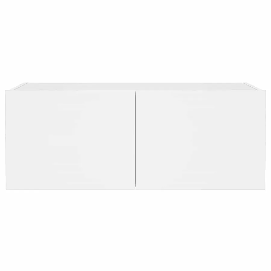 Meuble TV mural avec lumières LED blanc 80x35x31 cm - 9