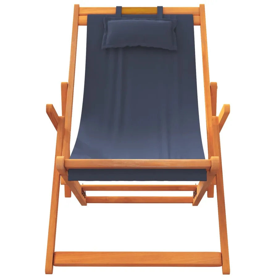 Chaises de plage pliables lot de 2 bleu tissu - 4