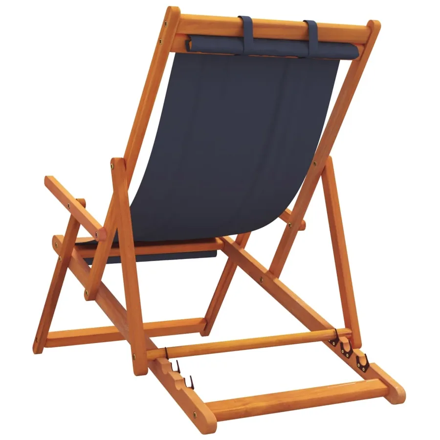 Chaises de plage pliables lot de 2 bleu tissu - 6