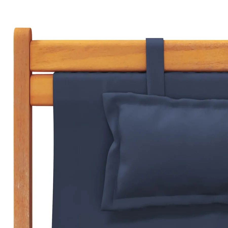 Chaises de plage pliables lot de 2 bleu tissu - 8