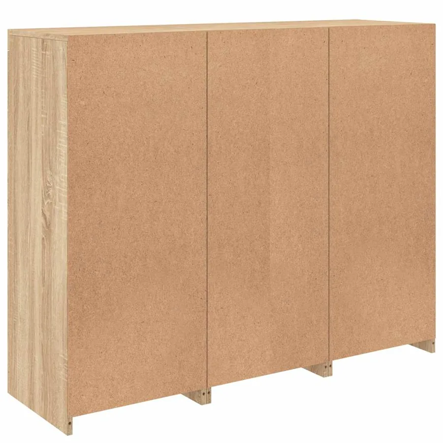 Buffets avec lumières LED 3 pcs chêne sonoma bois d'ingénierie - 10