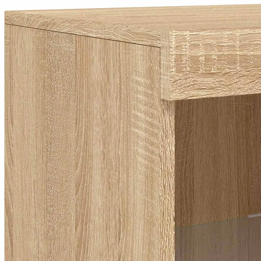 Buffets avec lumières LED 3 pcs chêne sonoma bois d'ingénierie - 11