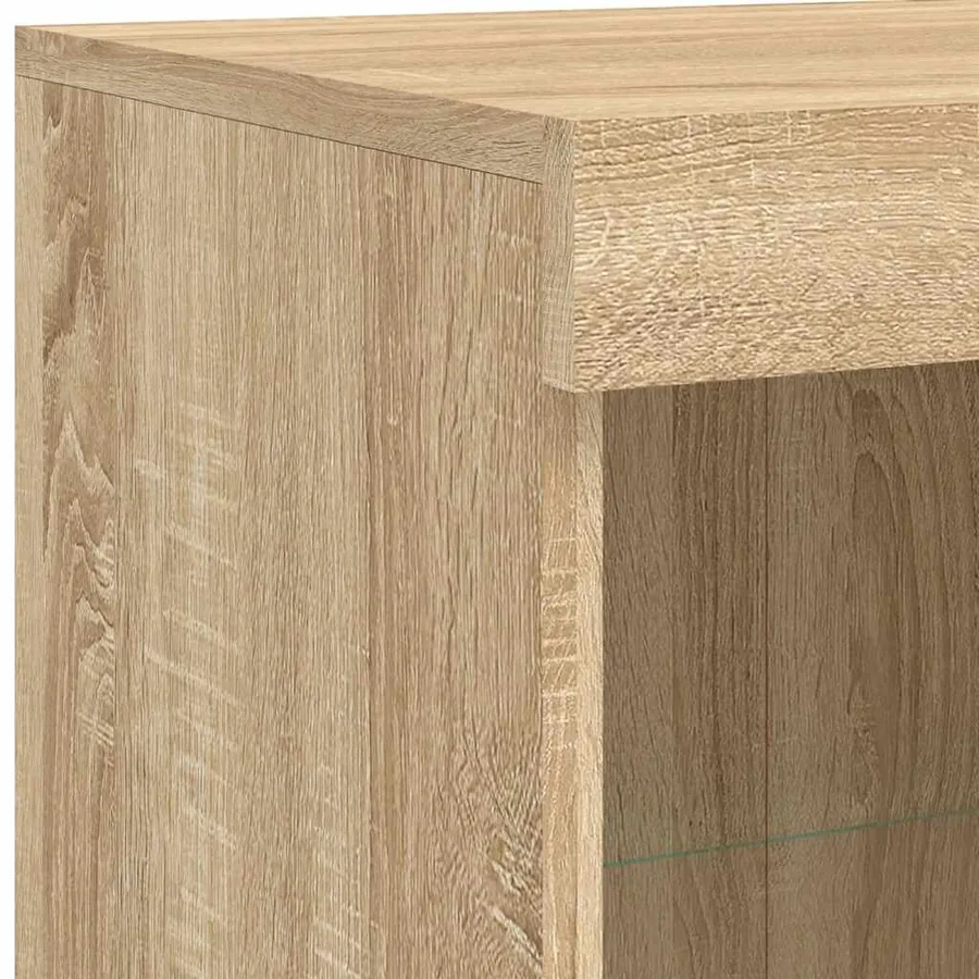 Buffets avec lumières LED 3 pcs chêne sonoma bois d'ingénierie - 12