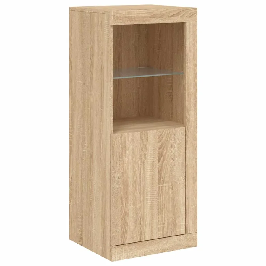 Buffets avec lumières LED 3 pcs chêne sonoma bois d'ingénierie - 7