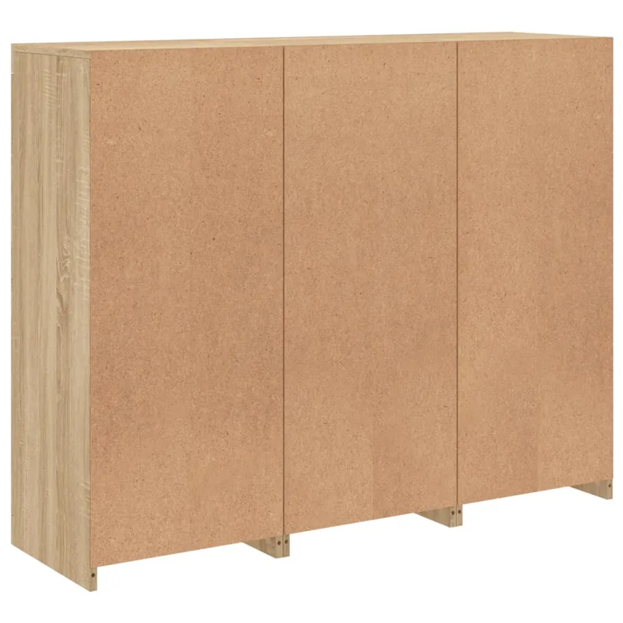 Buffets avec lumières LED 3 pcs chêne sonoma bois d'ingénierie - 10