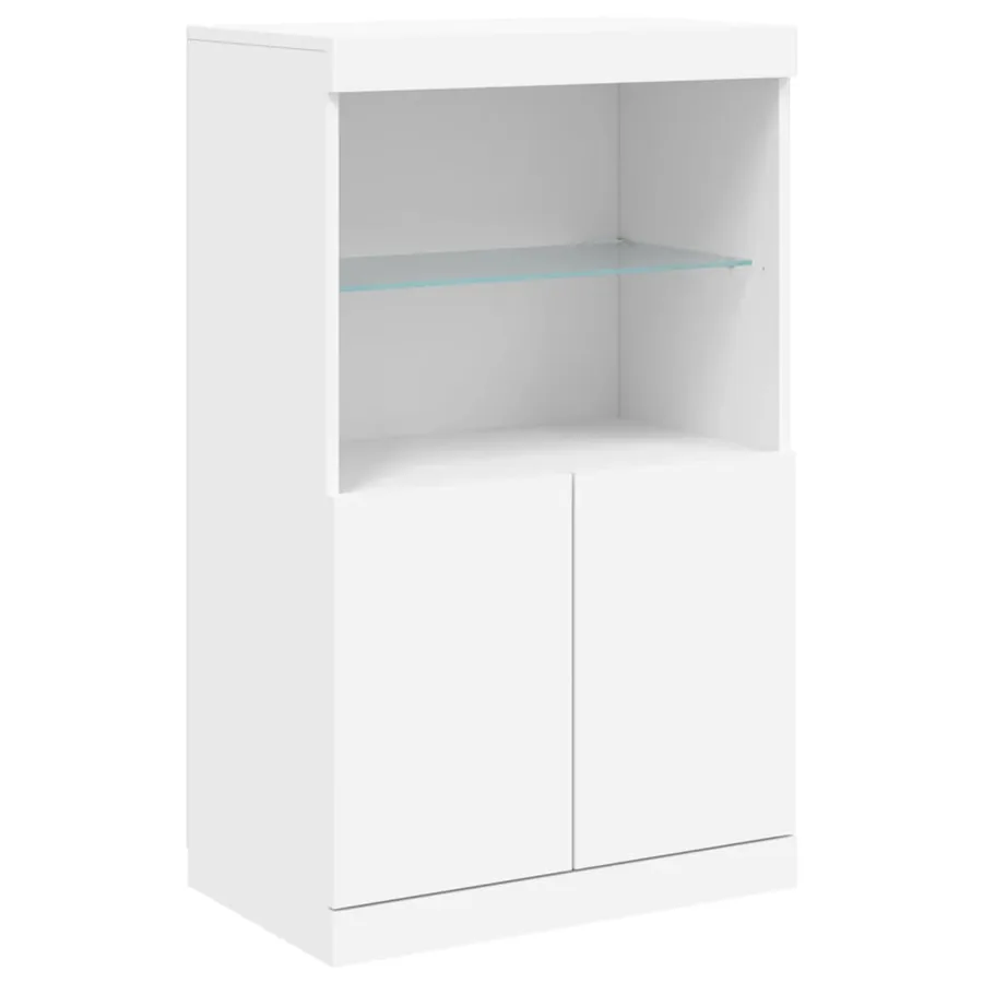 Buffet avec lumières LED blanc 181,5x37x100 cm - 10