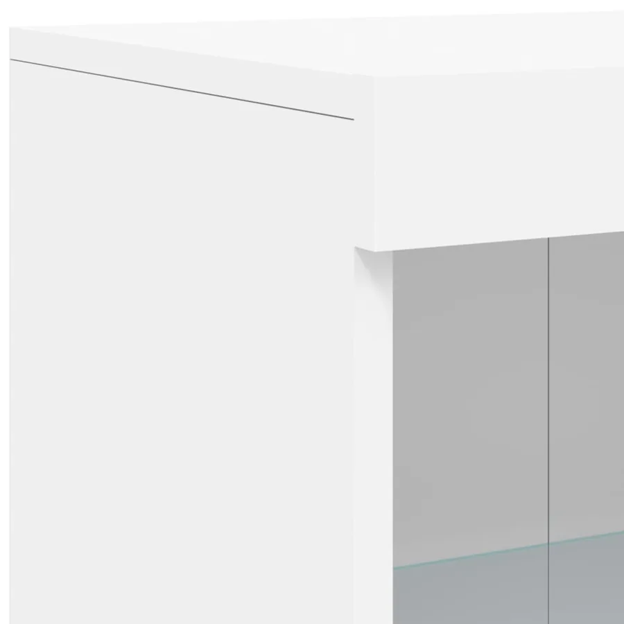 Buffet avec lumières LED blanc 181,5x37x100 cm - 11