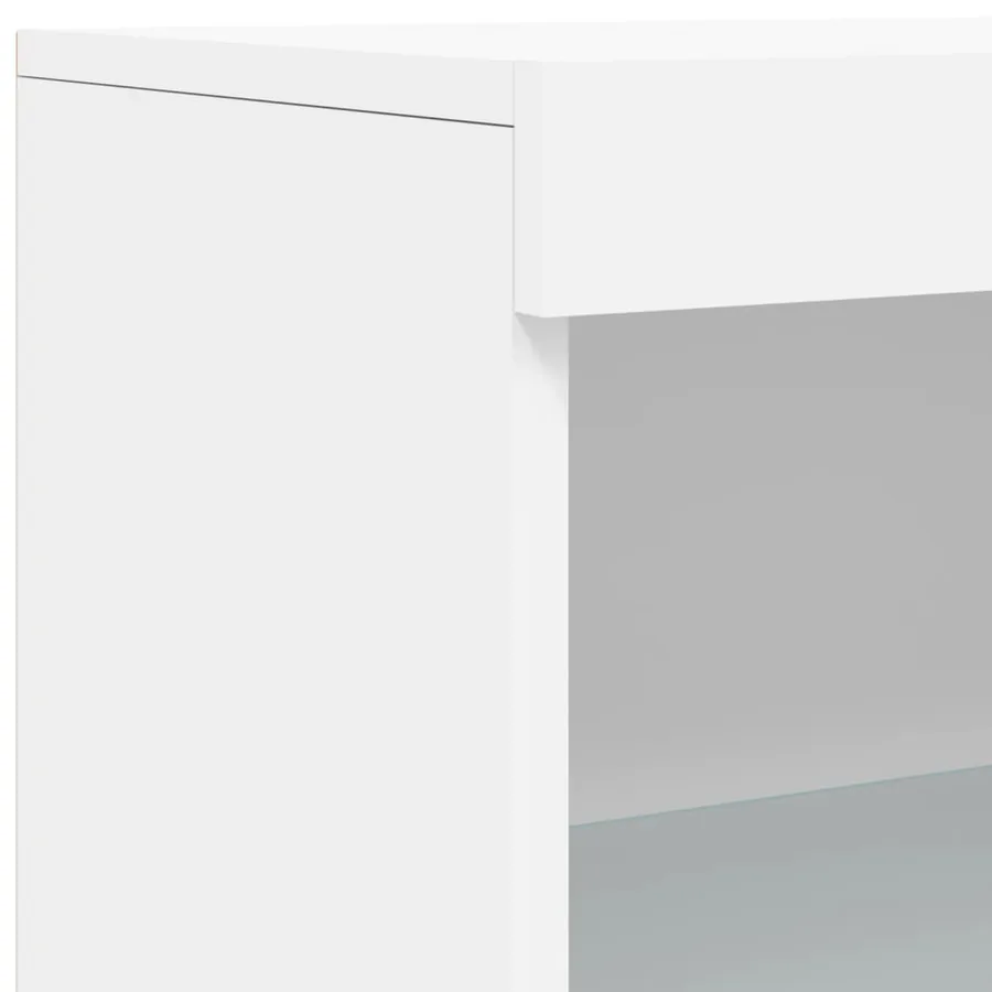 Buffet avec lumières LED blanc 181,5x37x100 cm - 12
