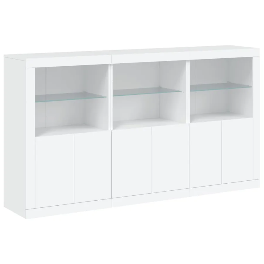 Buffet avec lumières LED blanc 181,5x37x100 cm - 3