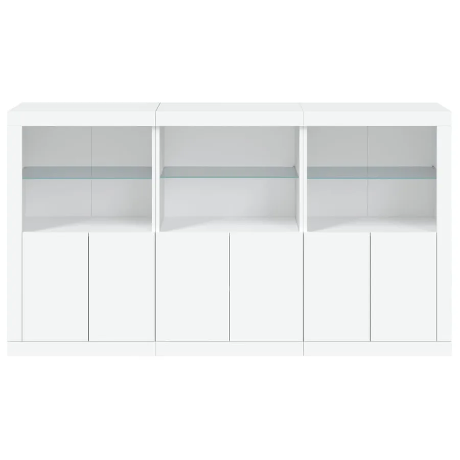 Buffet avec lumières LED blanc 181,5x37x100 cm - 6