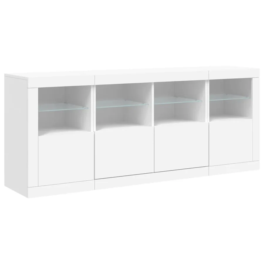 Buffet avec lumières LED blanc 163x37x67 cm - 5