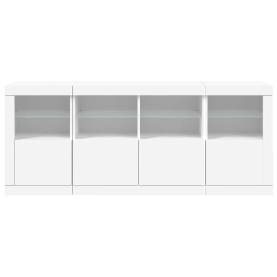 Buffet avec lumières LED blanc 163x37x67 cm - 6