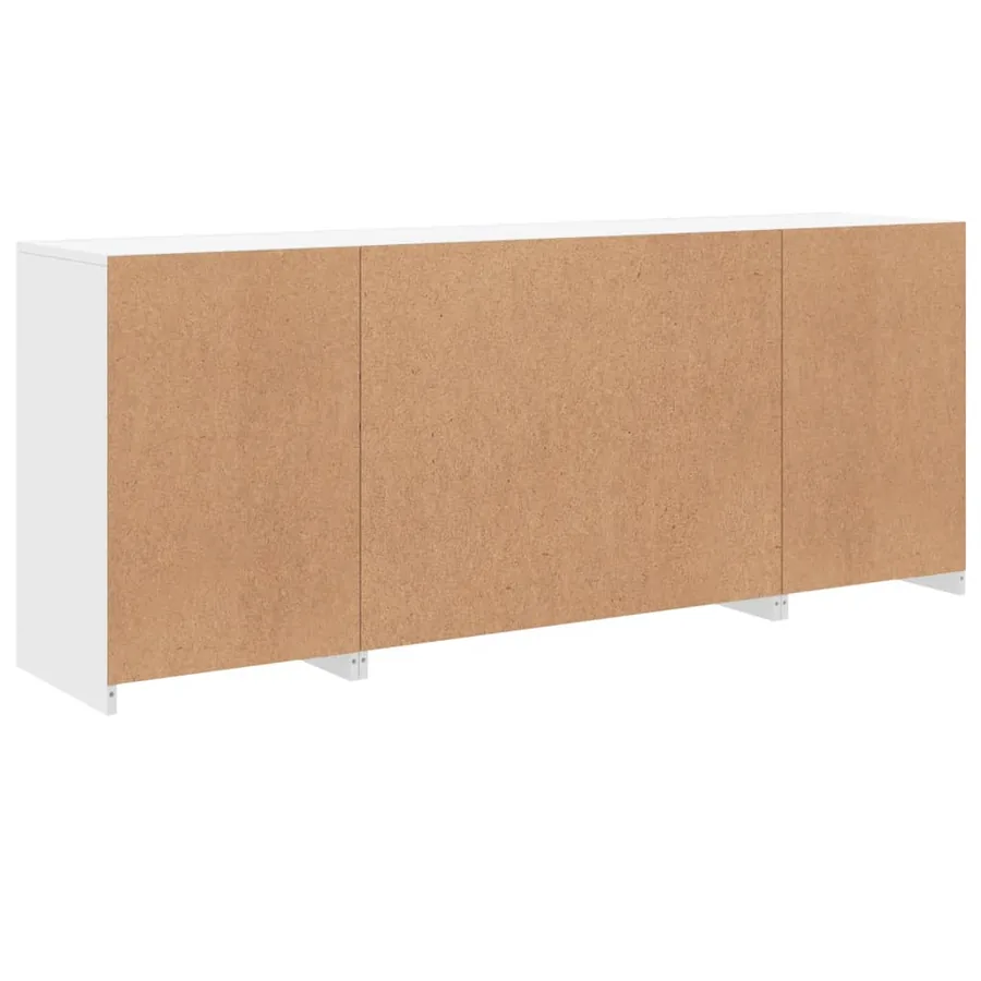 Buffet avec lumières LED blanc 163x37x67 cm - 8