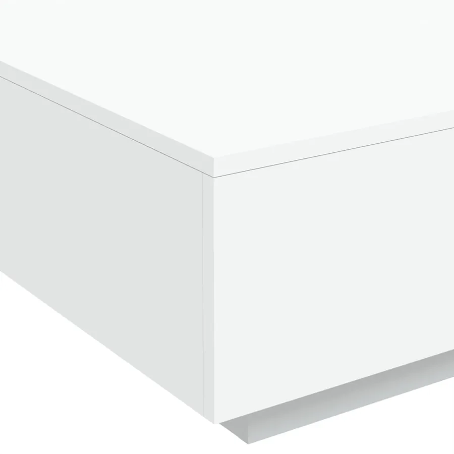 Table basse avec lumières LED blanc 80x80x31 cm - 10