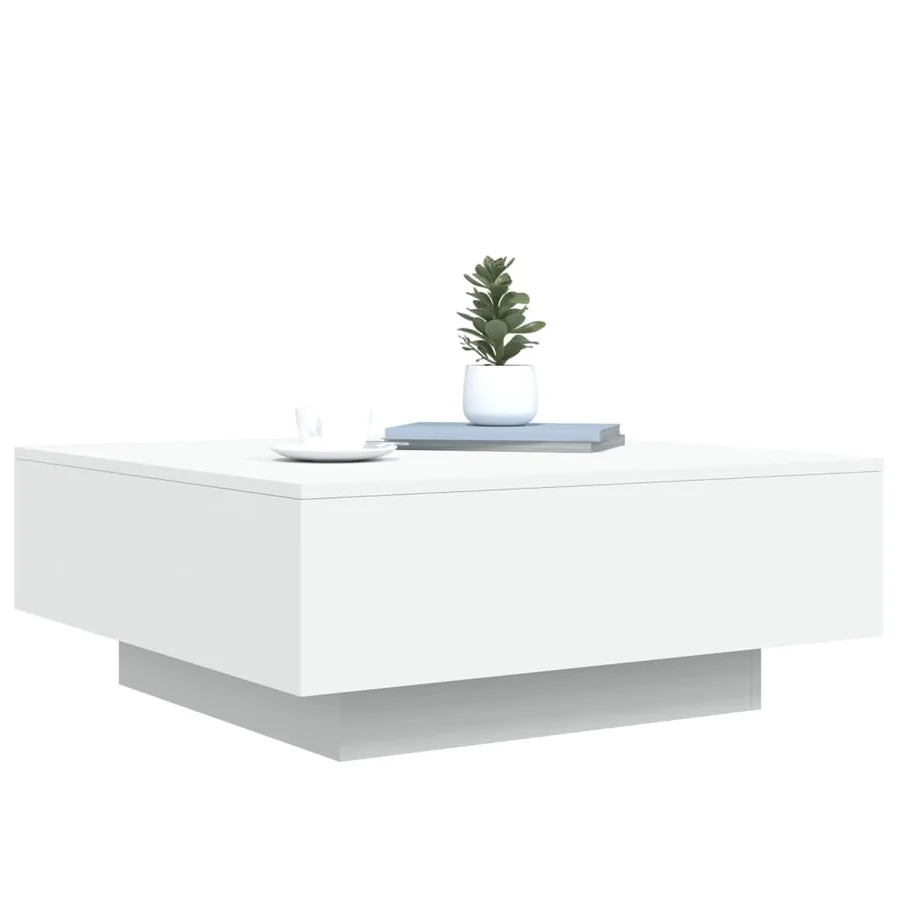 Table basse avec lumières LED blanc 80x80x31 cm - 6
