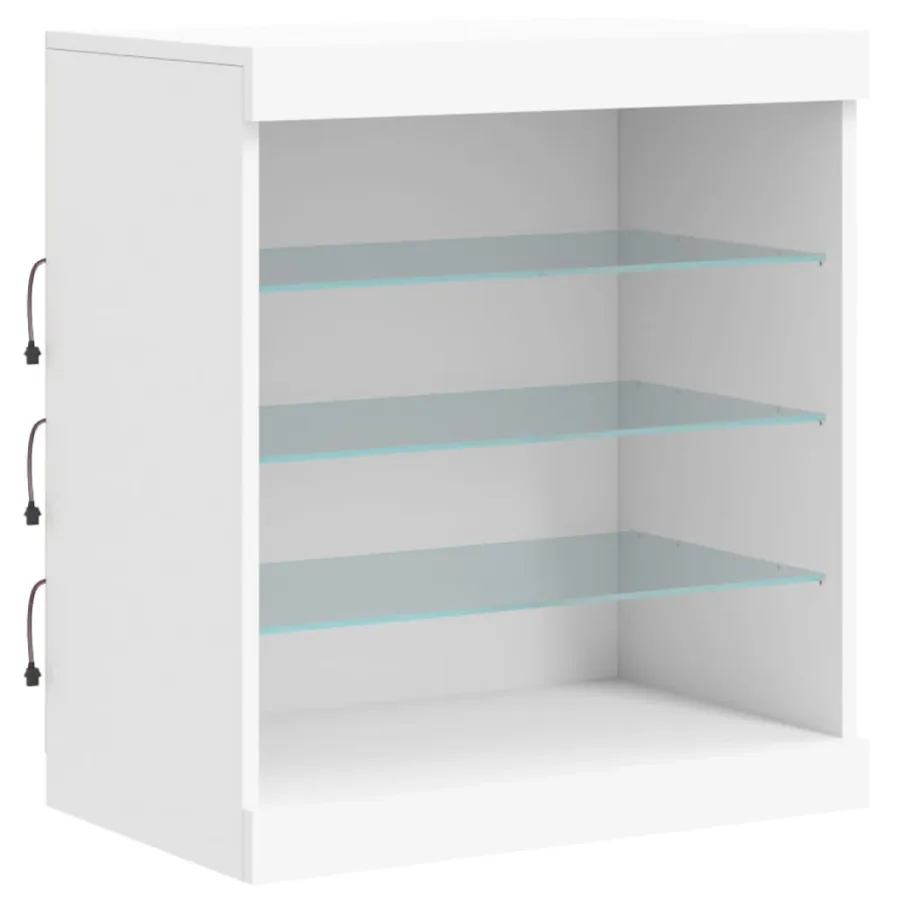 Buffet avec lumières LED blanc 60,5x37x67 cm - 5