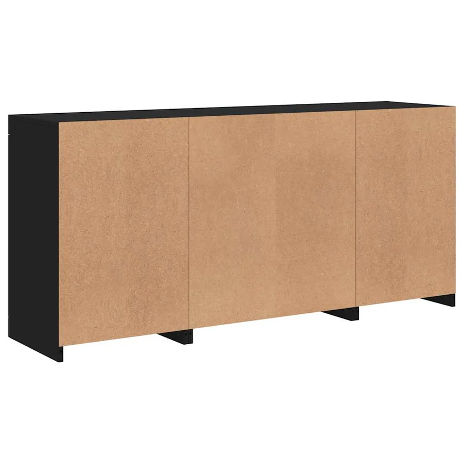 Buffet avec lumières LED noir 142,5x37x67 cm - 8
