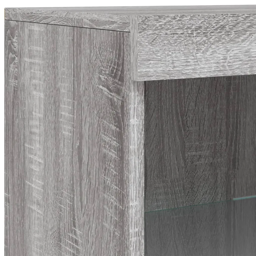 Buffet avec lumières LED sonoma gris 162x37x100 cm - 11