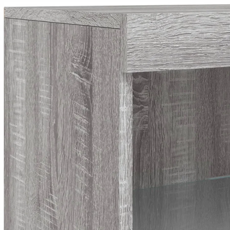 Buffet avec lumières LED sonoma gris 162x37x100 cm - 12
