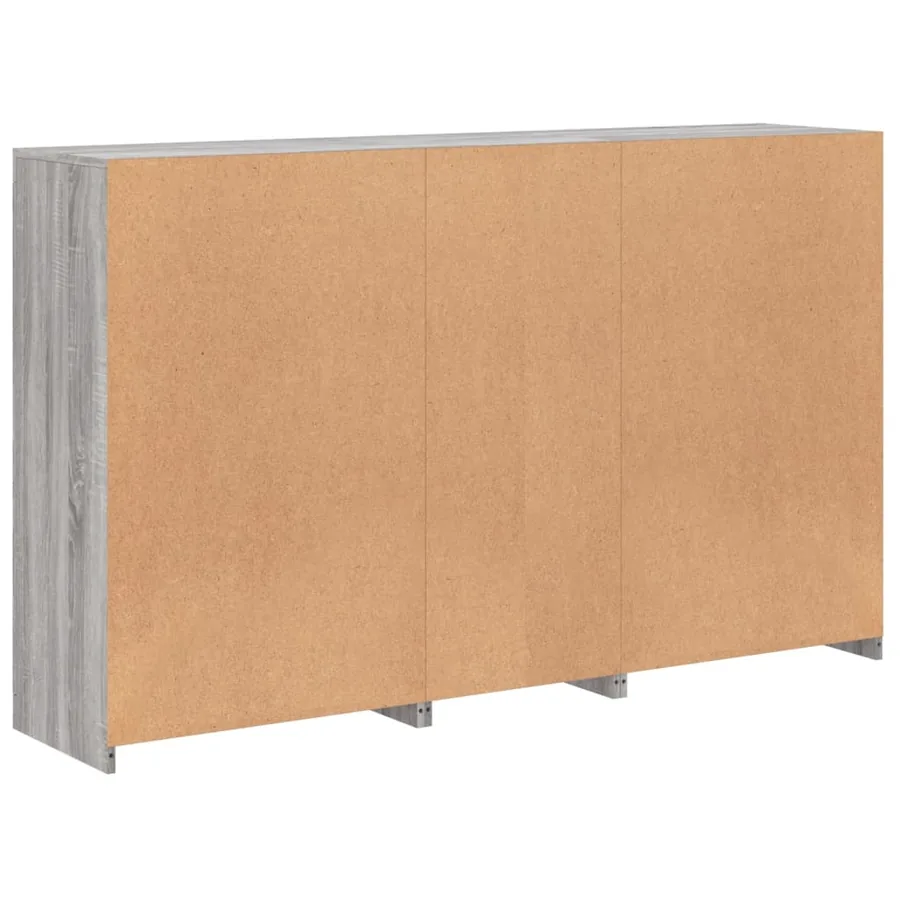 Buffet avec lumières LED sonoma gris 162x37x100 cm - 8