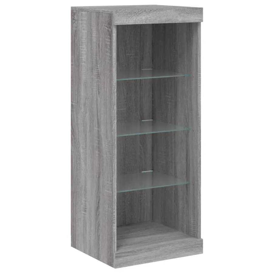 Buffet avec lumières LED sonoma gris 162x37x100 cm - 9