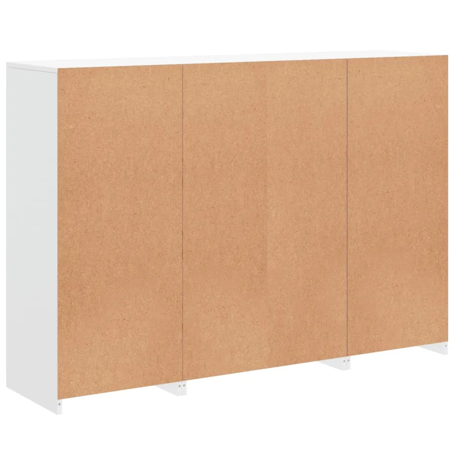 Buffets avec lumières LED 3 pcs blanc bois d'ingénierie - 10