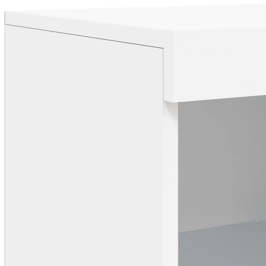 Buffets avec lumières LED 3 pcs blanc bois d'ingénierie - 12