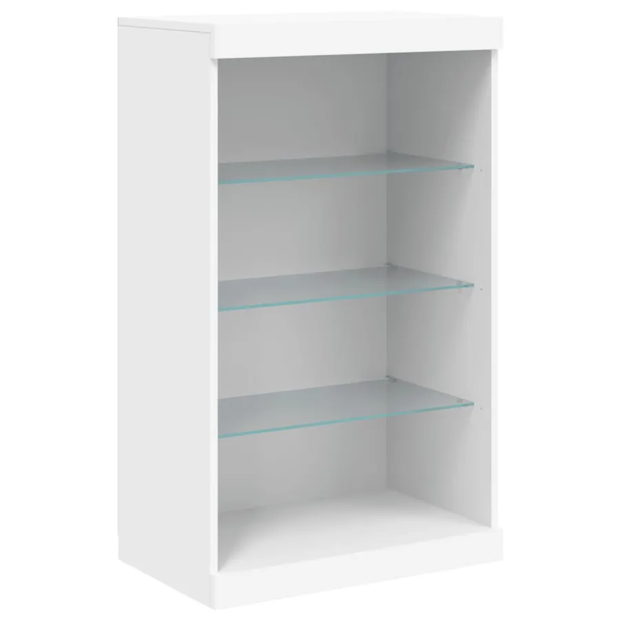 Buffets avec lumières LED 3 pcs blanc bois d'ingénierie - 7