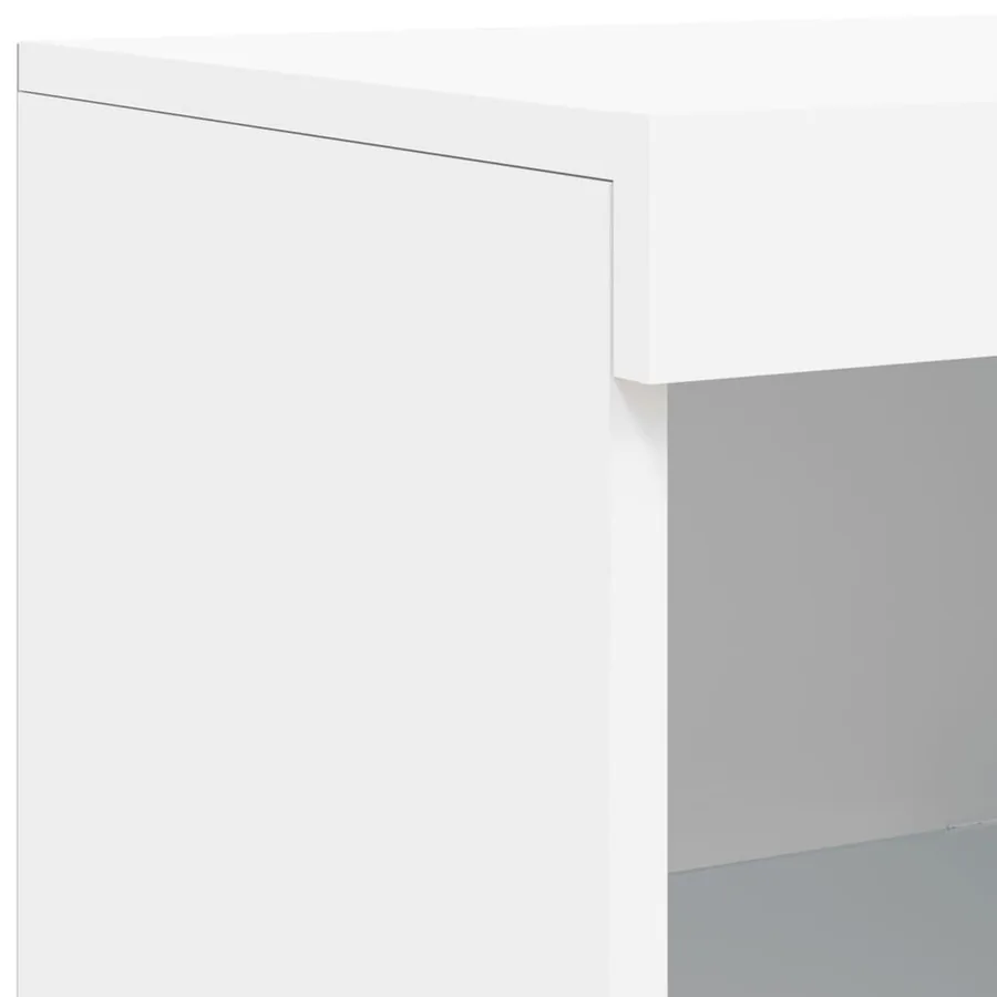 Buffets avec lumières LED 3 pcs blanc bois d'ingénierie - 11