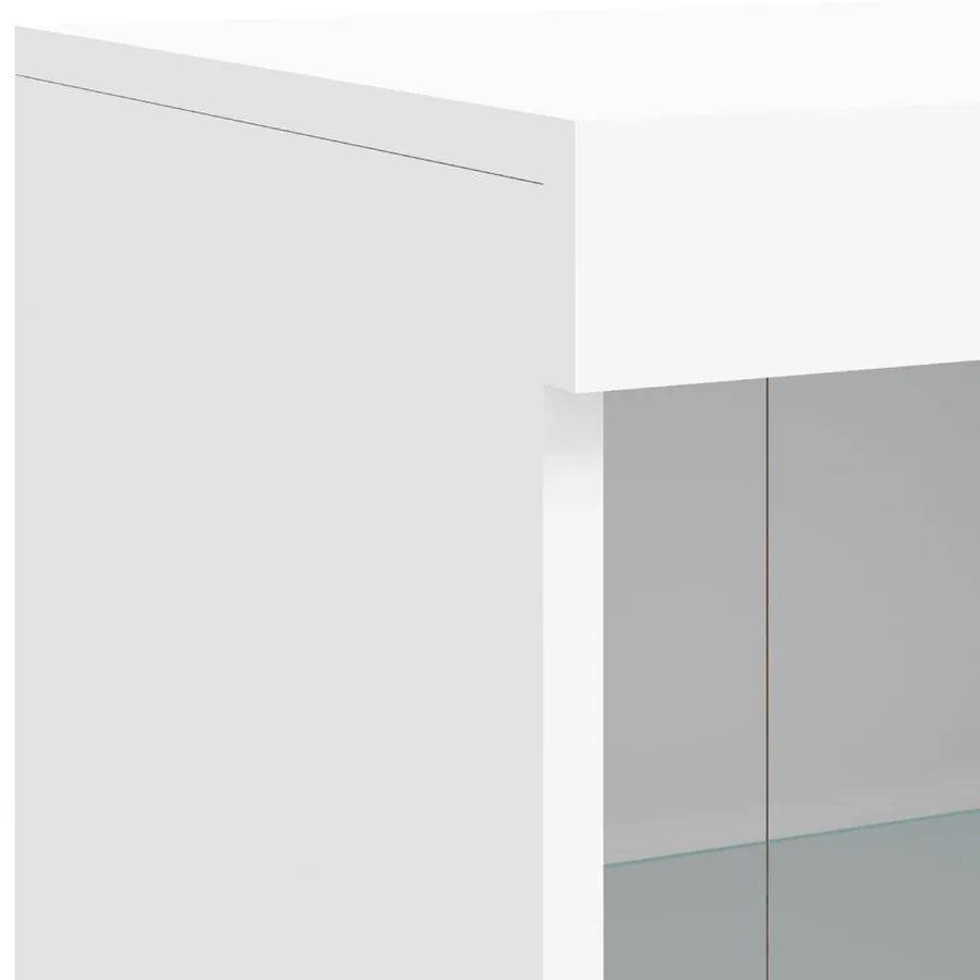 Buffets avec lumières LED 3 pcs blanc bois d'ingénierie - 12
