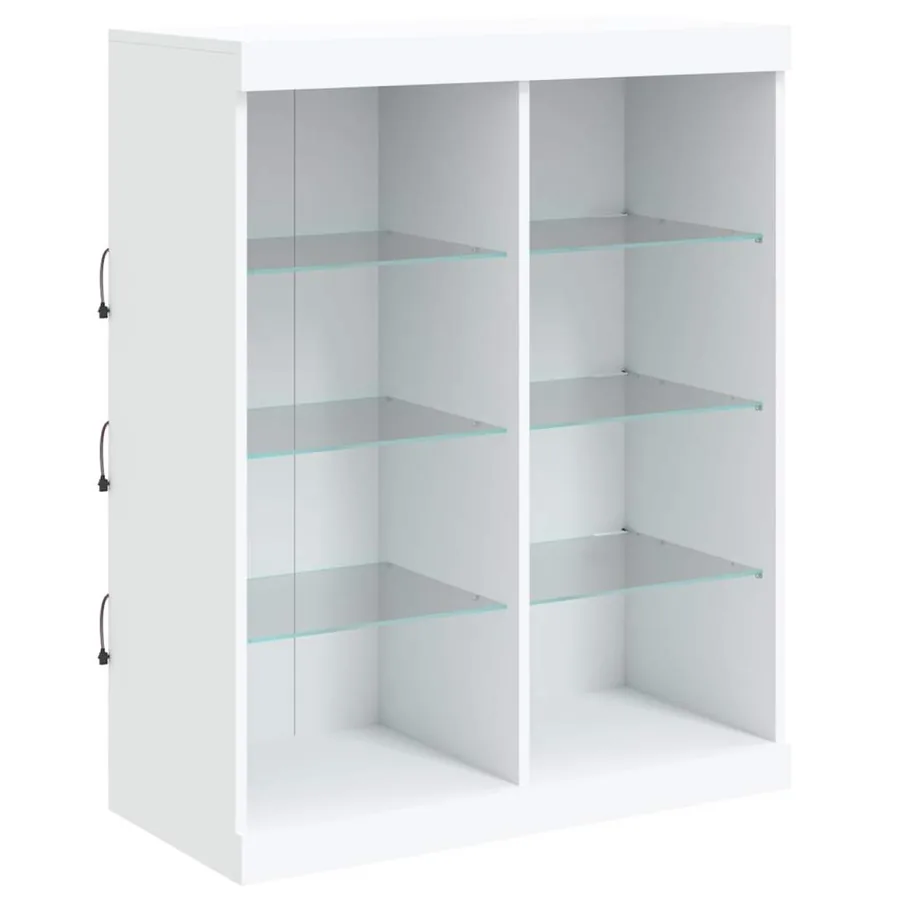 Buffets avec lumières LED 3 pcs blanc bois d'ingénierie - 8