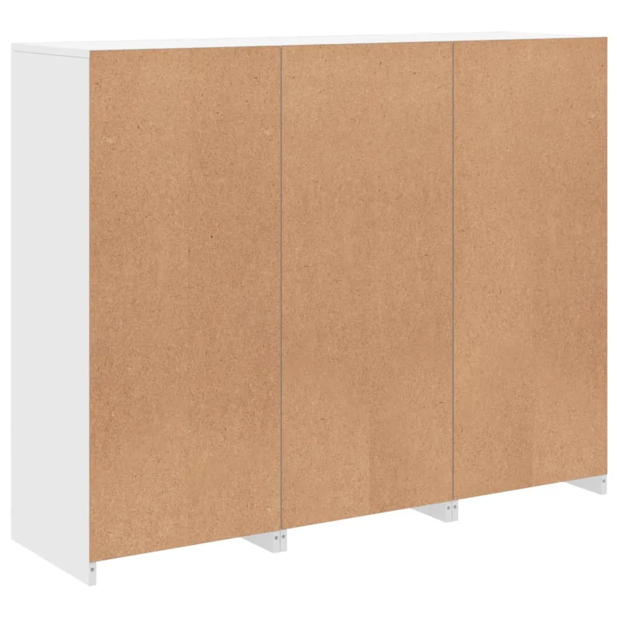 Buffets avec lumières LED 3 pcs blanc bois d'ingénierie - 10