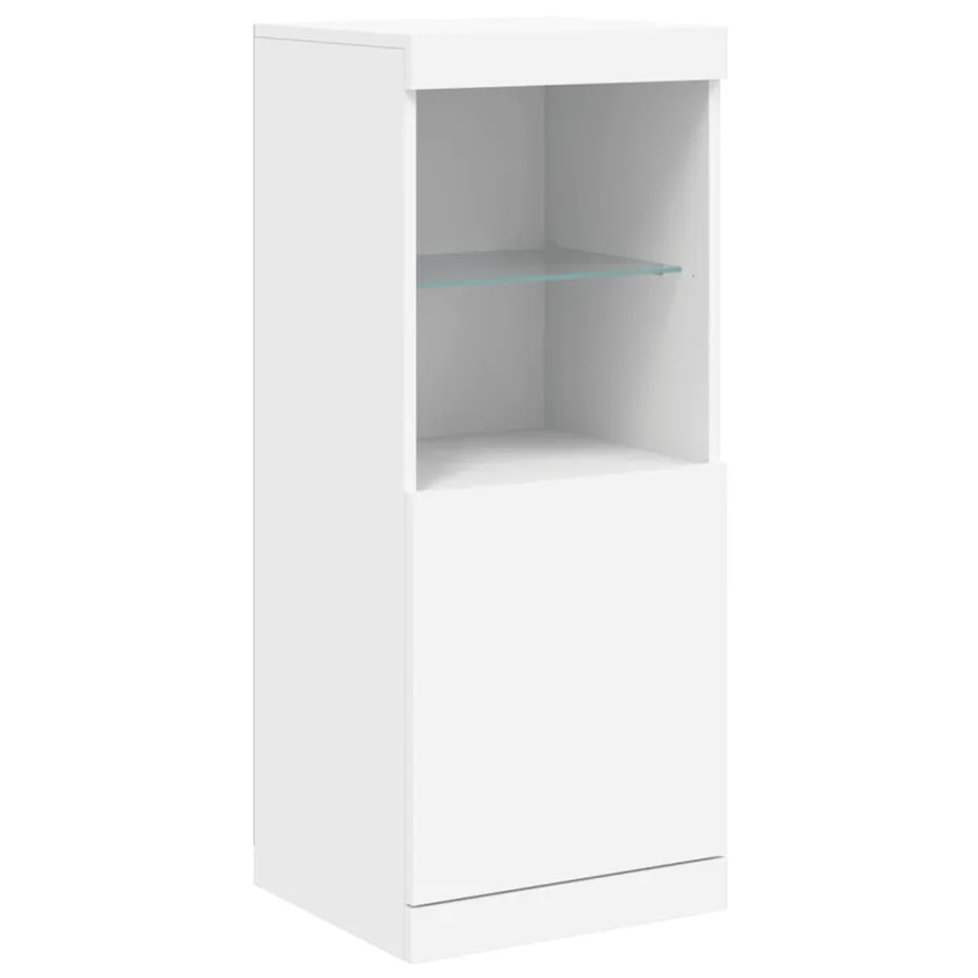 Buffets avec lumières LED 3 pcs blanc bois d'ingénierie - 7
