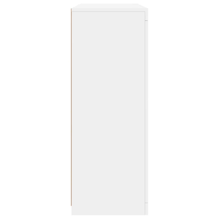 Buffets avec lumières LED 3 pcs blanc bois d'ingénierie - 9