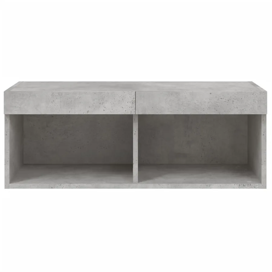 Meuble TV avec lumières LED gris béton 80x30x30 cm - 8