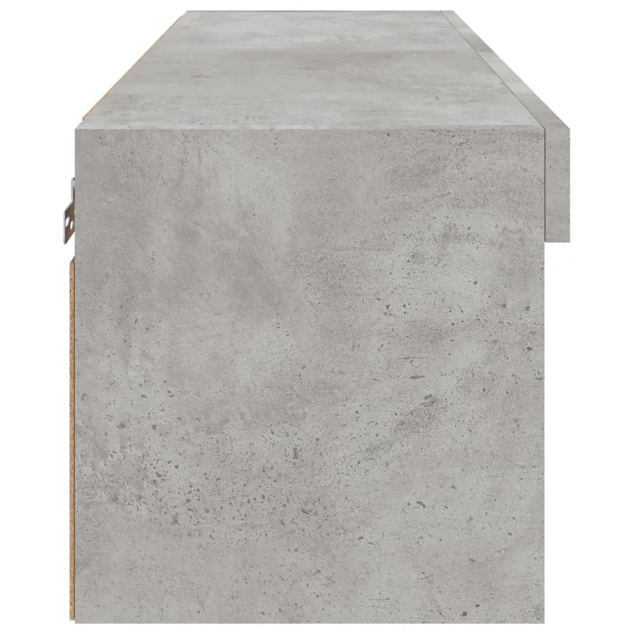 Meuble TV avec lumières LED gris béton 80x30x30 cm - 9