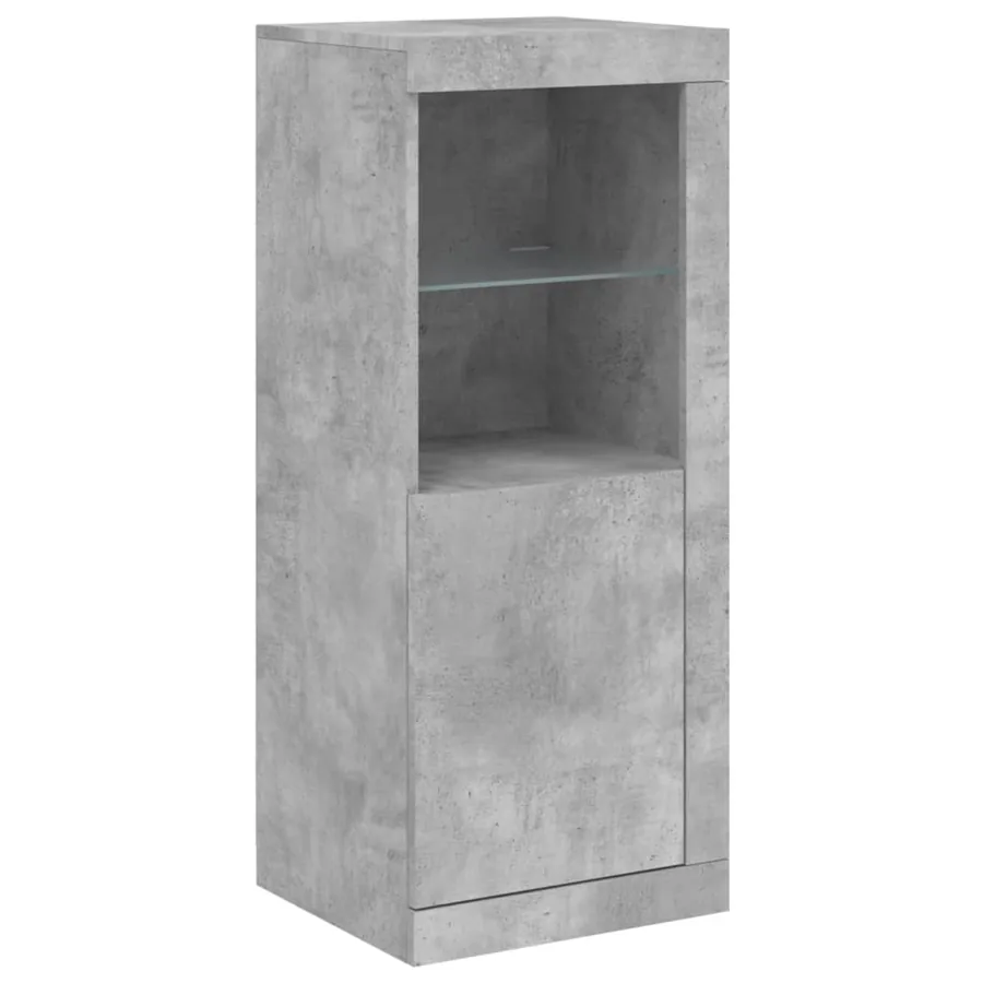Buffet avec lumières LED gris béton 41x37x100 cm - 3