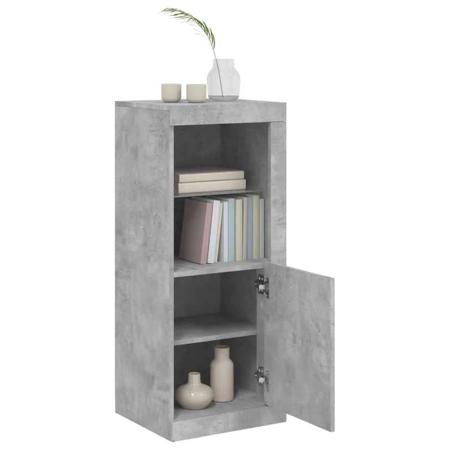 Buffet avec lumières LED gris béton 41x37x100 cm - 5