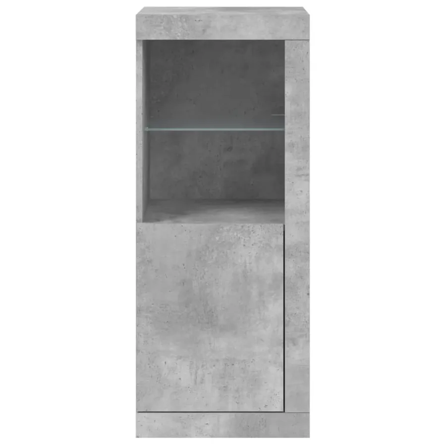 Buffet avec lumières LED gris béton 41x37x100 cm - 6