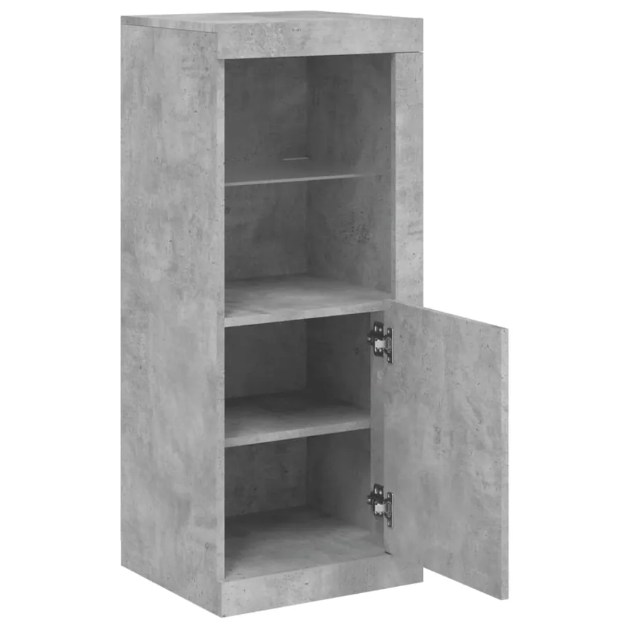 Buffet avec lumières LED gris béton 41x37x100 cm - 7