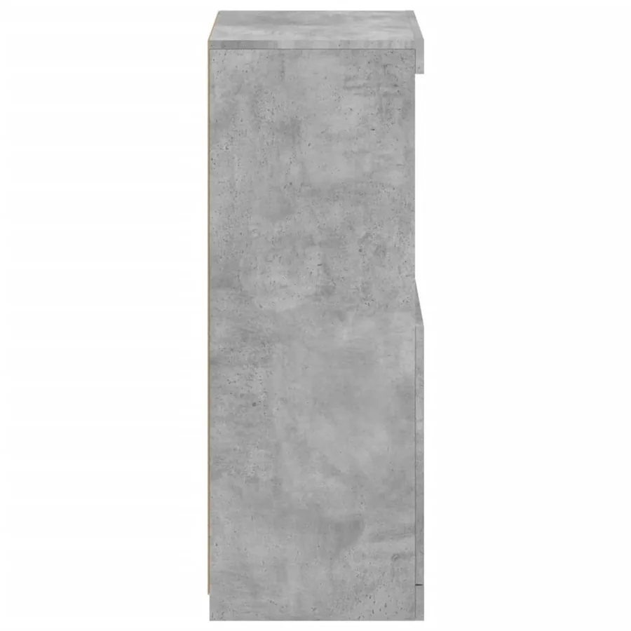 Buffet avec lumières LED gris béton 41x37x100 cm - 8