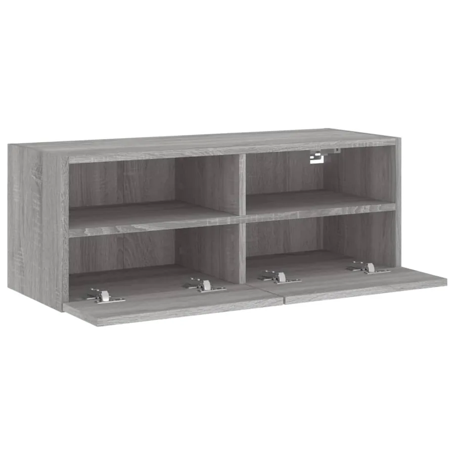 Meuble TV mural sonoma gris 80x30x30 cm bois d'ingénierie - 7