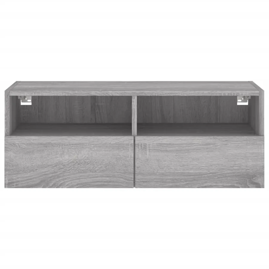 Meuble TV mural sonoma gris 80x30x30 cm bois d'ingénierie - 8
