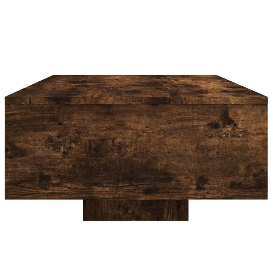 Table basse avec lumières LED chêne fumé 85x55x31 cm - 6